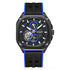 Mark Fairwhale KYNTRA COBALT SURGE – Blue accent skeleton automatic watch for men with stainless steel case and sport rubber strap