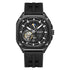 Mark Fairwhale KYNTRA ONYX CORE – Black accent skeleton automatic watch for men with stainless steel case and sport rubber strap