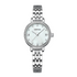 Mark Fairwhale LUMORA 3250 silver stainless steel women’s quartz watch with crystal bezel and mother-of-pearl dial