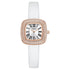 Mark Fairwhale LUMÉRA Pearl Aura white quartz watch for women, crystal bezel, sapphire glass, leather strap, vintage elegance