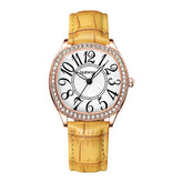 Mark Fairwhale LUNARA Crème Origin beige retro quartz watch, vintage luxury design, 35mm round case, diamond glass window