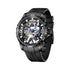 Mark Fairwhale NORIVEXA Obsidian Luxe – Sleek black automatic watch for men, 43mm stainless steel case, luminous dial