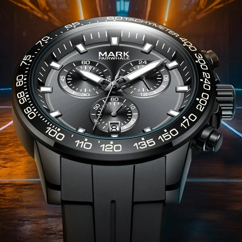 Mark Fairwhale NOVEXA 5016 watch with silicone strap and luminous hands.