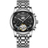 Mark Fairwhale ORIENTIS Obisidian Horizon – Black dial automatic calendar watch for men, 316L stainless steel case & silicone strap