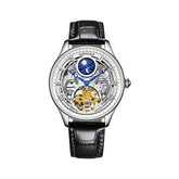 Mark Fairwhale SORIONI Obsidian Frame – Black dial moon phase automatic watch for men, sleek 11mm profile with butterfly clasp