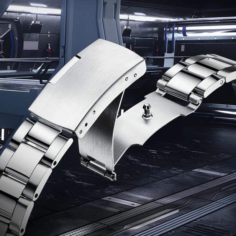 Mark Fairwhale STENTOR 5028 men’s stainless steel bracelet watch clasp durable luxury chronograph