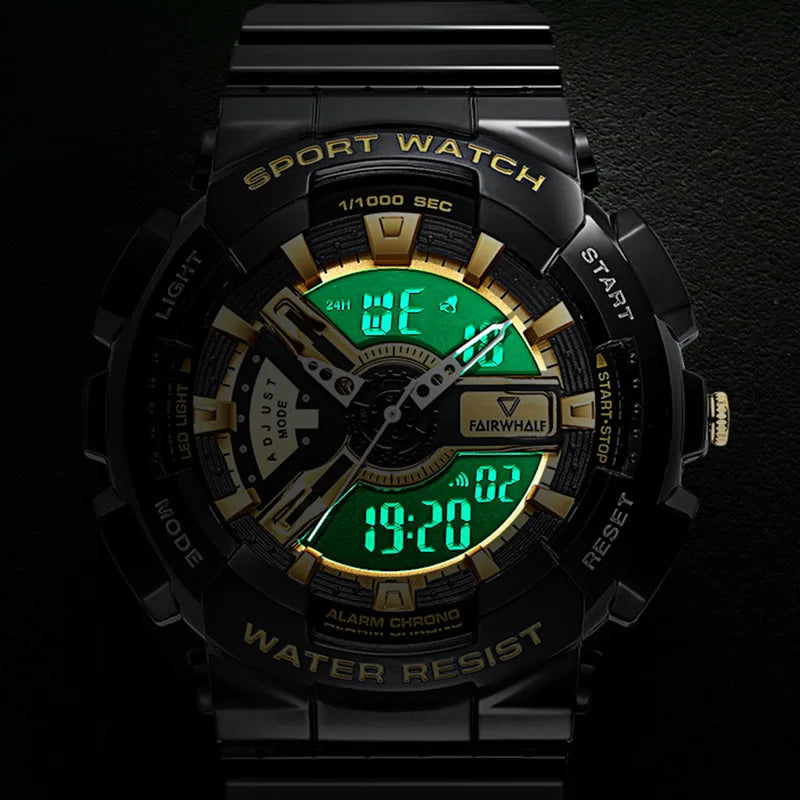 Mark Fairwhale FW-4300 TETRON chronograph and alarm digital quartz functions