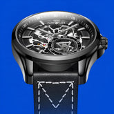 Mark Fairwhale THALIX Eclipse Alloy – Gunmetal gray automatic skeleton watch with metallic sheen and secure push-button clasp
