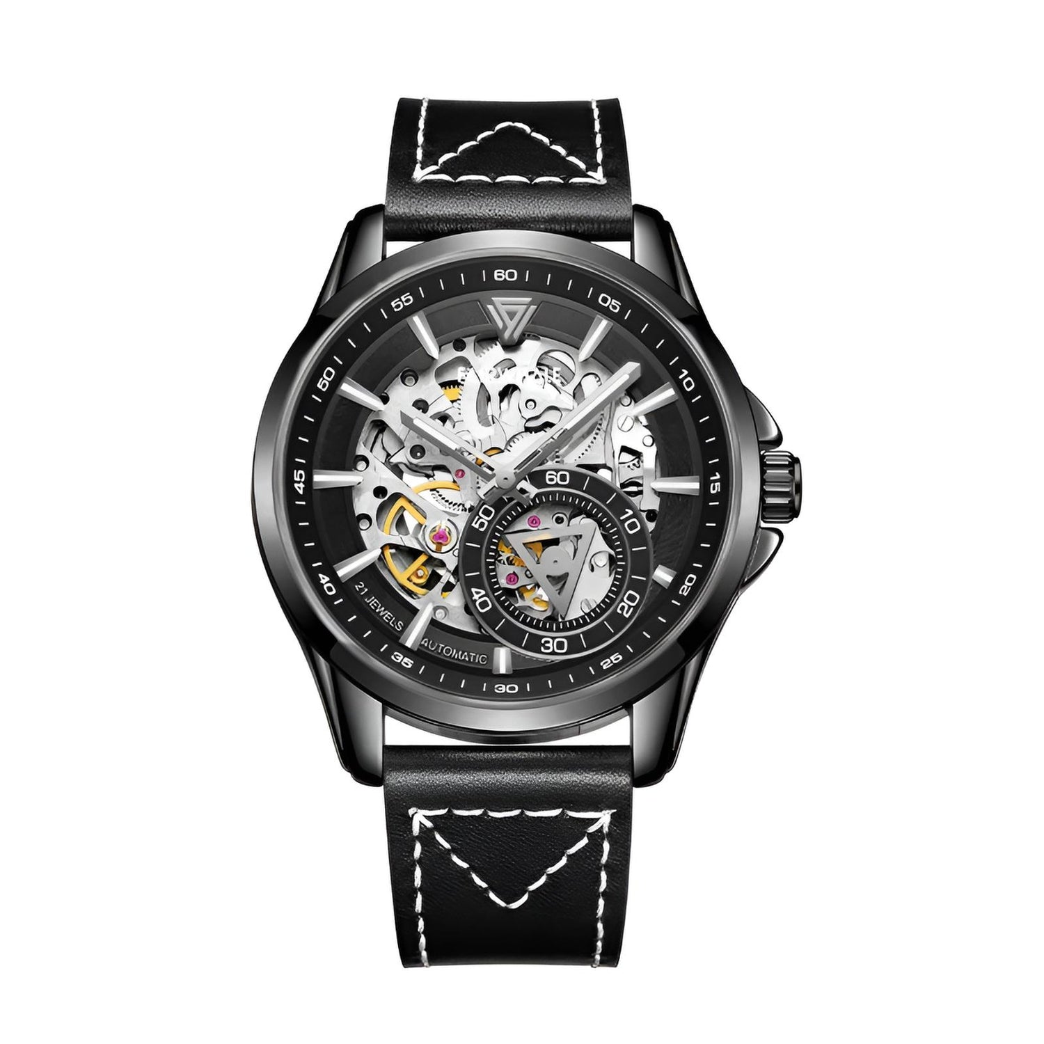 Mark Fairwhale THALIX Eclipse Alloy – Gunmetal gray automatic skeleton watch with metallic sheen and secure push-button clasp