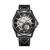 Mark Fairwhale THALIX Eclipse Alloy – Gunmetal gray automatic skeleton watch with metallic sheen and secure push-button clasp