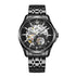 Mark Fairwhale THALIX Obsidian Core – Black semi-skeleton automatic watch for men with stainless steel case and butterfly clasp