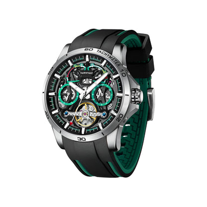 Mark Fairwhale THERION Forest Steel Drive – Gunmetal stainless steel automatic watch for men with luminous display and 30m water resistance