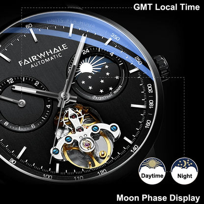 Mark Fairwhale THERIXIS Void Core – Gunmetal automatic watch with open-heart mechanics and moon phase complication
