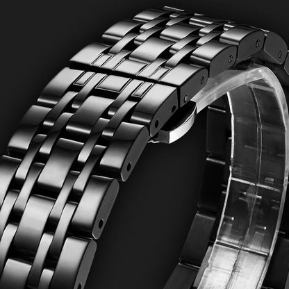 Mark Fairwhale THERIX Obsidian Frame bracelet – Black skeleton dial tourbillon automatic watch for men with stainless steel bracelet