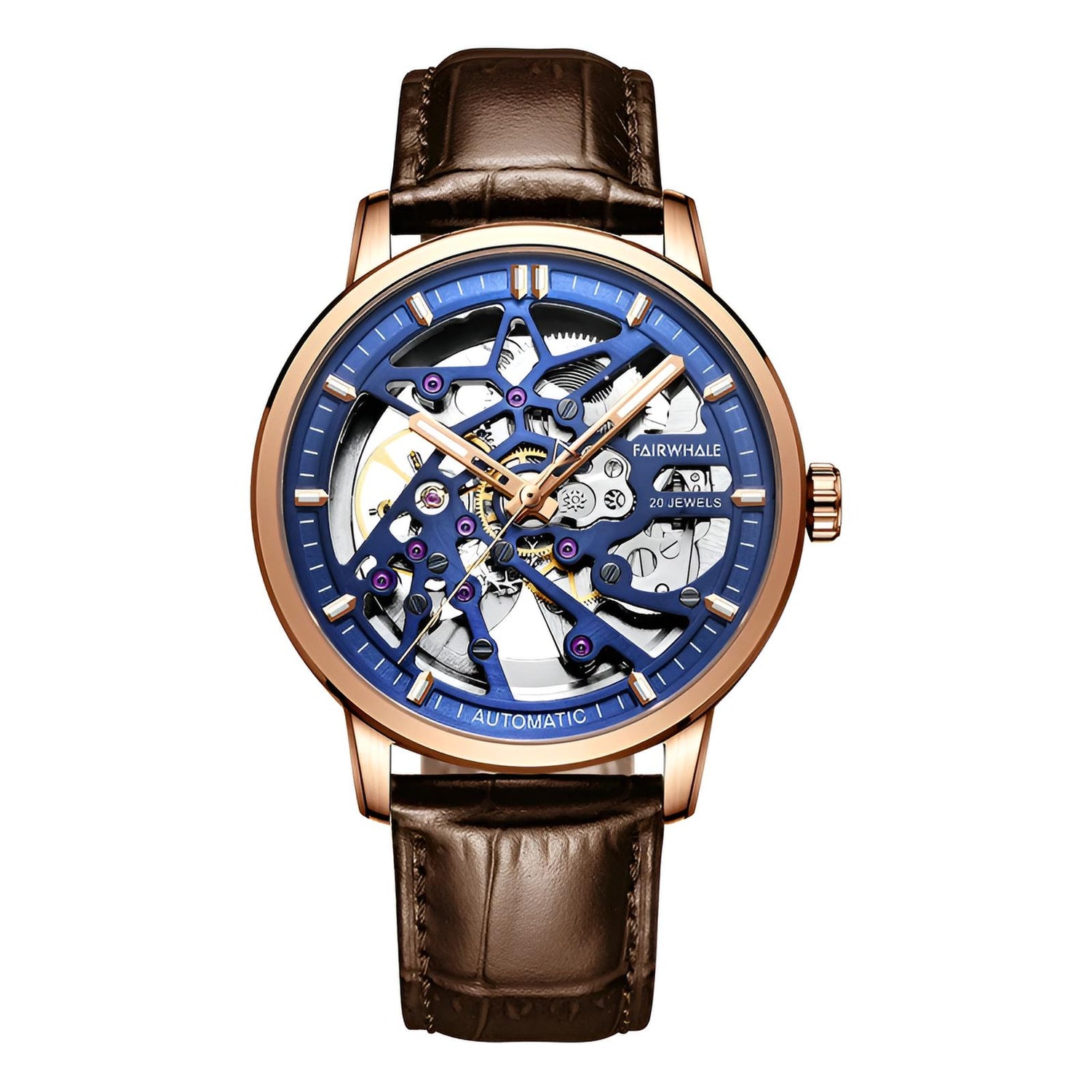 Mark Fairwhale THERIX Coral Horizon – Warm bronze-tone automatic tourbillon watch with luminous display and hidden clasp