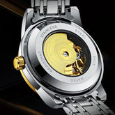 Mark Fairwhale THORIX Solar Frame – Black dial skeleton automatic watch for men with luminous hands and stainless steel case