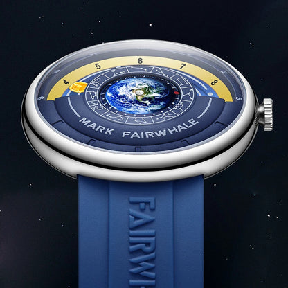 Mark Fairwhale THÉO Blue Silicone Strap Watch with stainless steel case