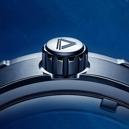 Mark Fairwhale TIDRON Deepwater Navy – Blue luminous automatic sport watch for men with stainless steel bracelet and 100M water resistance