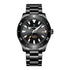 Mark Fairwhale TIDRON Obsidian Steel black automatic watch, 100M water resistant, luminous hands, stainless steel case