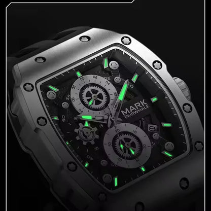 Mark Fairwhale TONIX men’s chronograph watch luminous hands glowing in dark