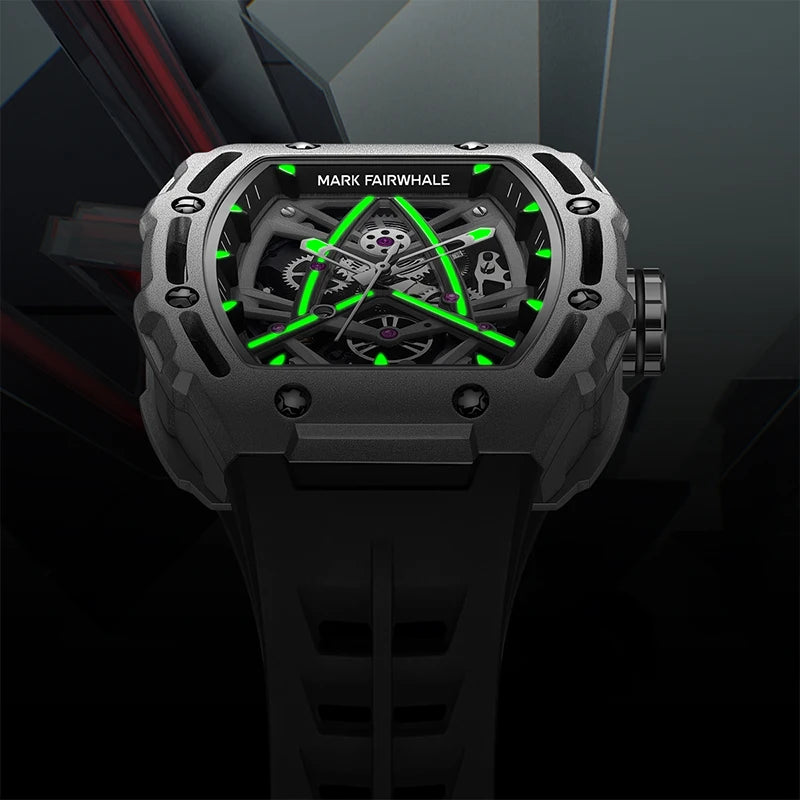 Mark Fairwhale FW-6650 TRIONATO skeleton watch with protective Hardlex crystal.