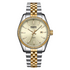 Mark Fairwhale VELUXOR men’s luxury quartz watch with two-tone gold and silver bracelet and champagne dial