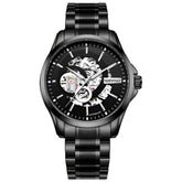 Mark Fairwhale VARTEXI Void Drive – Black PVD automatic tourbillon watch for men with dark skeleton dial and stealth stainless steel design