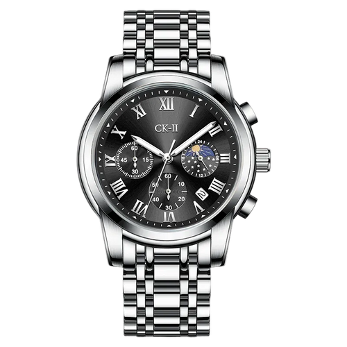 Mark Fairwhale men’s quartz watch with glowing luminous hands in the dark.