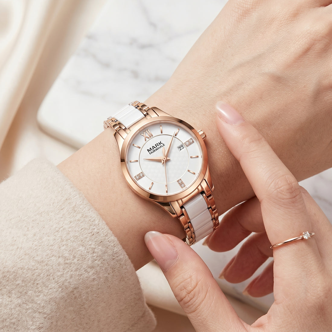 Mark Fairwhale rose gold and white women&