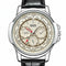 Mark Fairwhale watch with detailed face and black leather strap on a white background