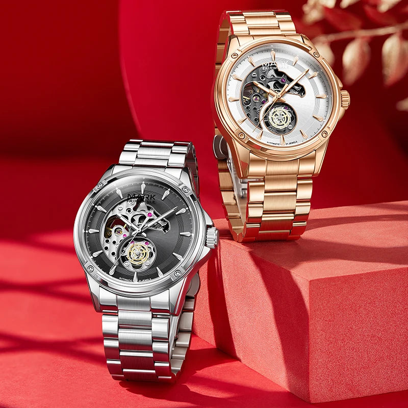 Men’s Automatic Mechanical Watch showing self-winding movement detail