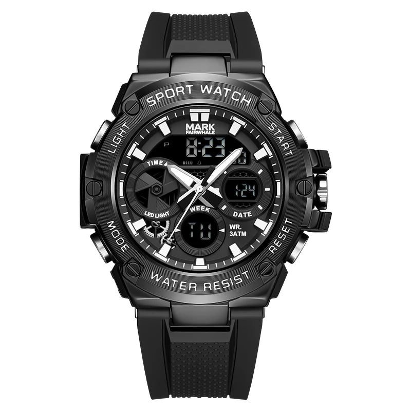 Men’s Digital Electronic Watch Mark Fairwhale FW-5035 black sport design