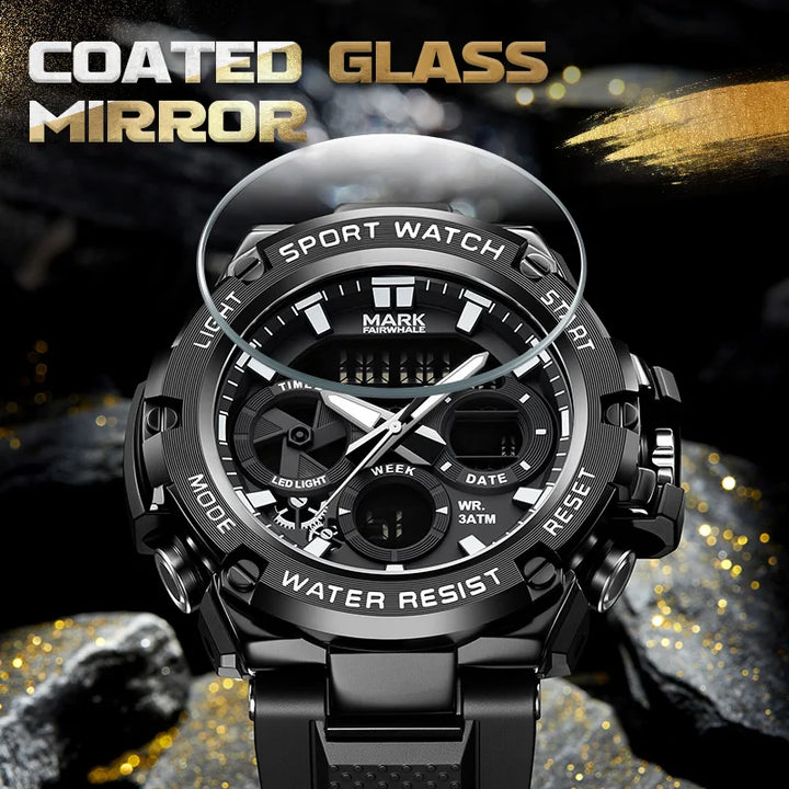 Men’s Digital Electronic Watch Mark Fairwhale FW-5035 black sport design