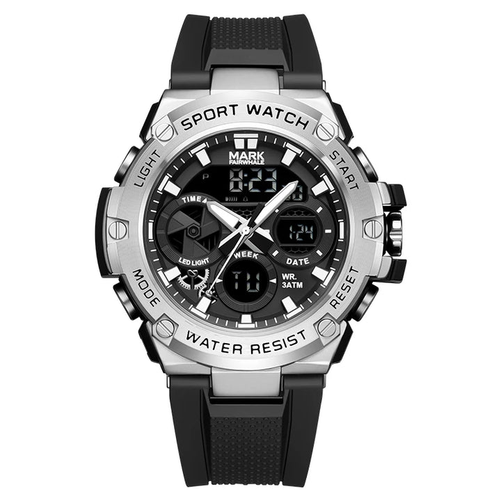Men’s Digital Electronic Watch Mark Fairwhale FW-5035 silver