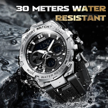Men’s Digital Electronic Watch silicone strap waterproof construction