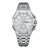 Men’s retro stainless steel quartz watch with white dial and chronograph design