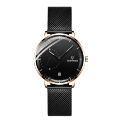 Minimalist Mesh Business Watch VELION in premium leather box presentation