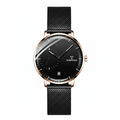 Minimalist Mesh Business Watch VELION in premium leather box presentation
