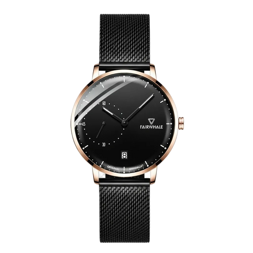 Minimalist Mesh Business Watch VELION in premium leather box presentation