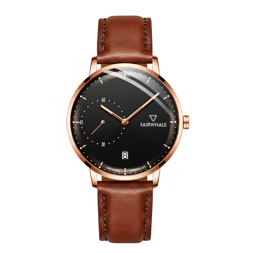 Minimalist Mesh Business Watch VELION stainless steel engraved caseback