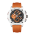 Orange and black watch with &