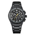 Quartz Chronograph Watch for men with stainless steel bracelet and black dial
