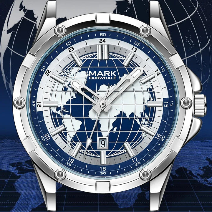 Quartz Watch stainless steel bracelet and secure clasp design