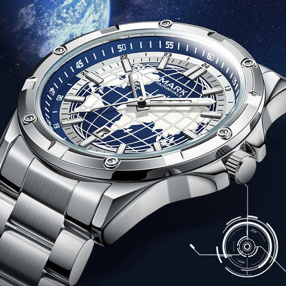 Quartz Watch stainless steel bracelet and secure clasp design