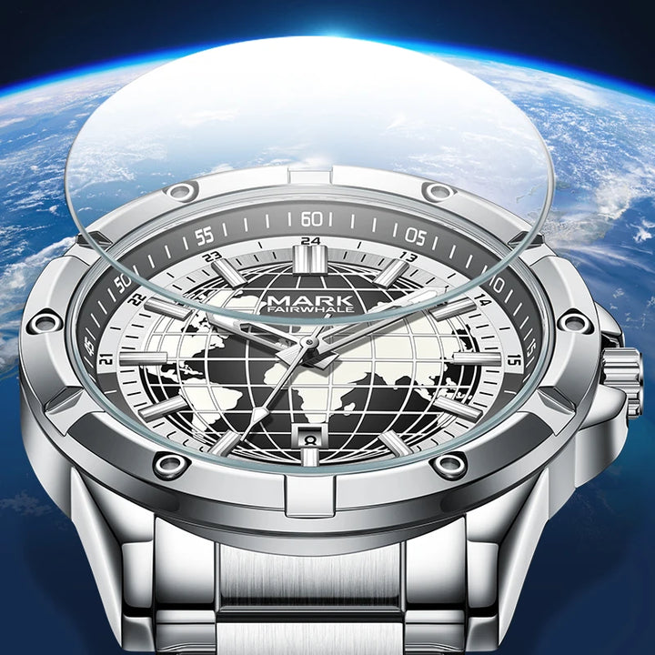 Quartz Watch stainless steel bracelet and secure clasp design