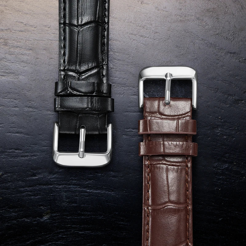 Quartz chronograph watch for men featuring moon phase calendar and stainless case