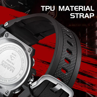 Quartz chronograph watch for men with PU strap and large dial