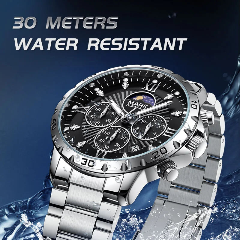 Quartz watch with 30 meters water resistance designed for everyday wear