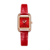 Red watch with a red strap on a white background