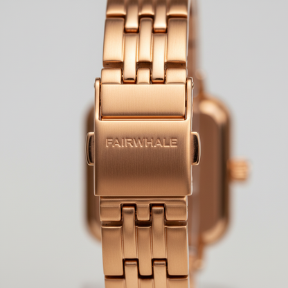 Rose gold watch with &